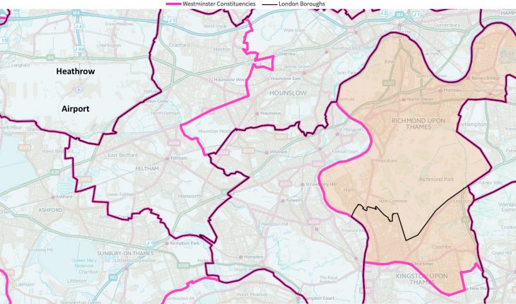 Richmond Park Constituency Map 2016 © Crown Copyright and database right 2016 MOU 504